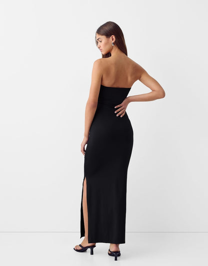 Bandeau neckline midi dress
