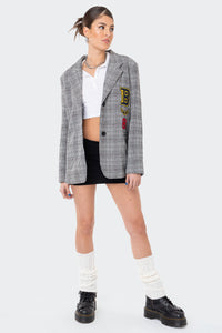 Oxford Plaid Patch Blazer