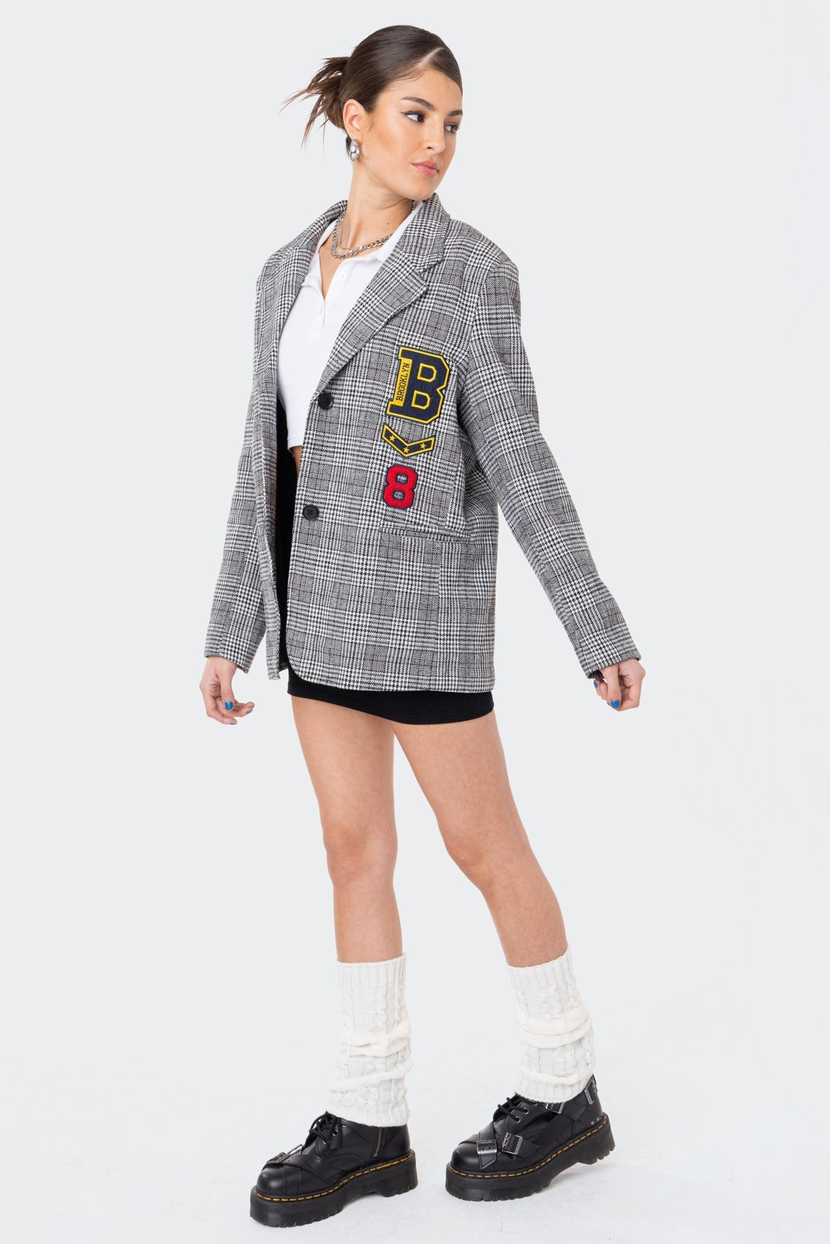 Oxford Plaid Patch Blazer