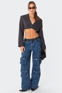 Amira Cropped Oversized Blazer