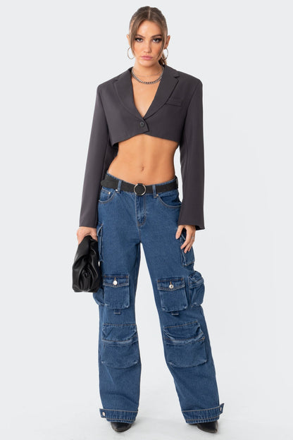 Amira Cropped Oversized Blazer