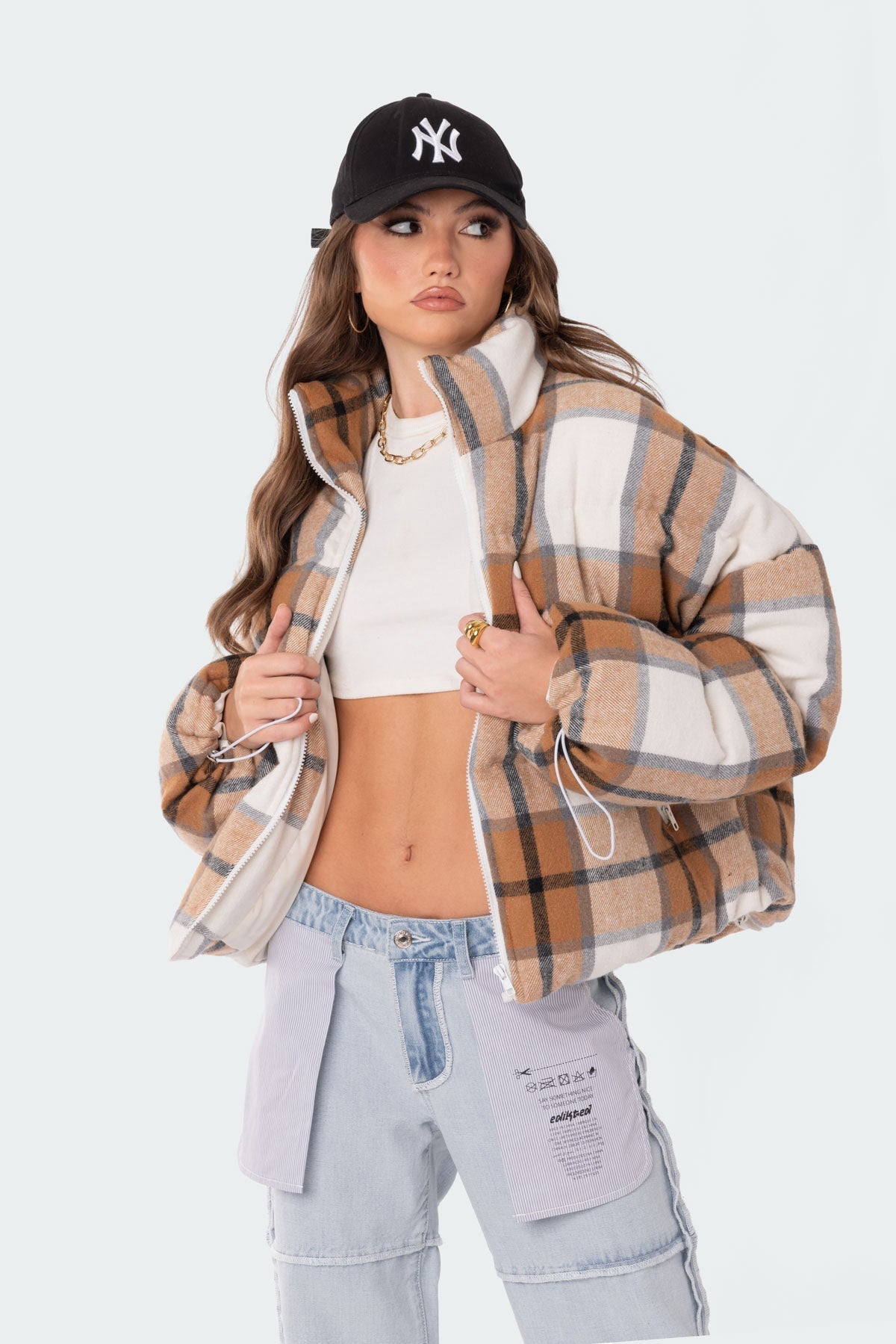 Presley Plaid Oversized Puffer