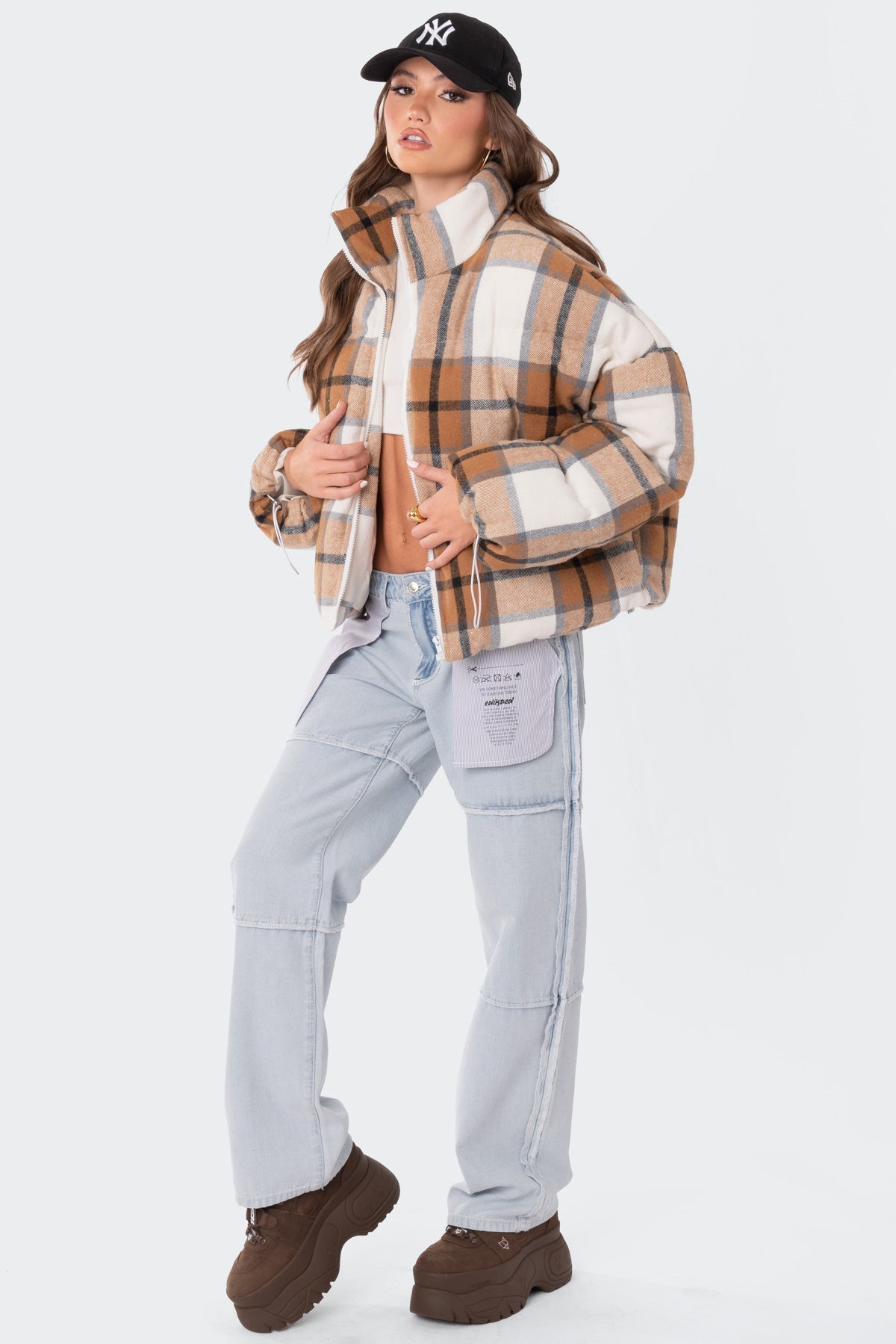 Presley Plaid Oversized Puffer