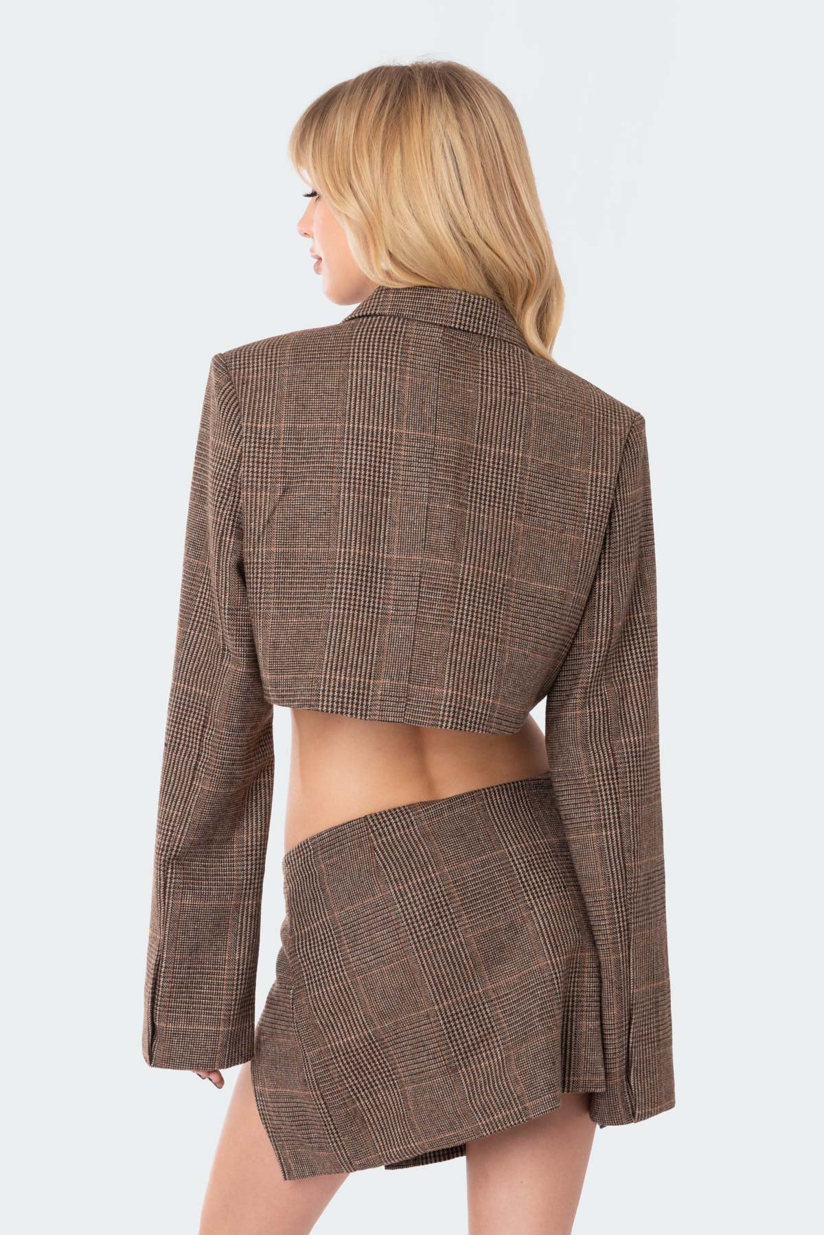 Plaid Cropped Blazer