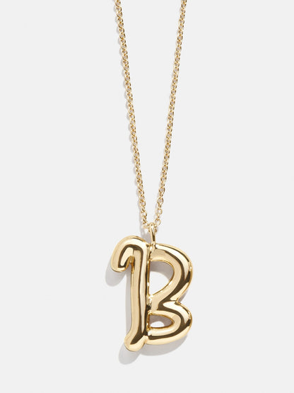 Bubble Script Initial Necklace - Gold