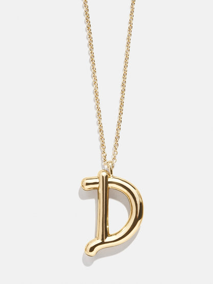 Bubble Script Initial Necklace - Gold