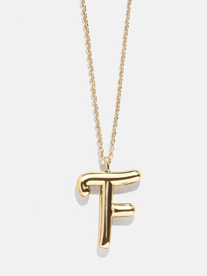 Bubble Script Initial Necklace - Gold