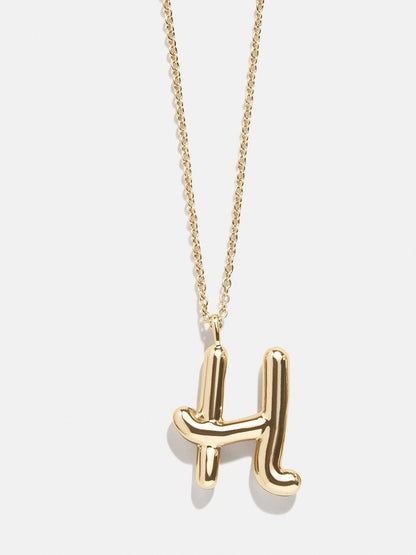 Bubble Script Initial Necklace - Gold