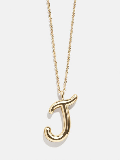 Bubble Script Initial Necklace - Gold