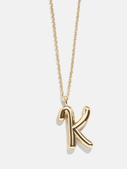 Bubble Script Initial Necklace - Gold
