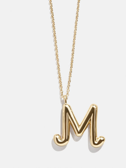 Bubble Script Initial Necklace - Gold