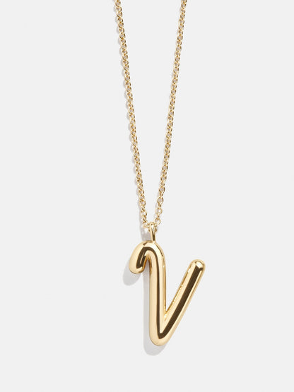 Bubble Script Initial Necklace - Gold