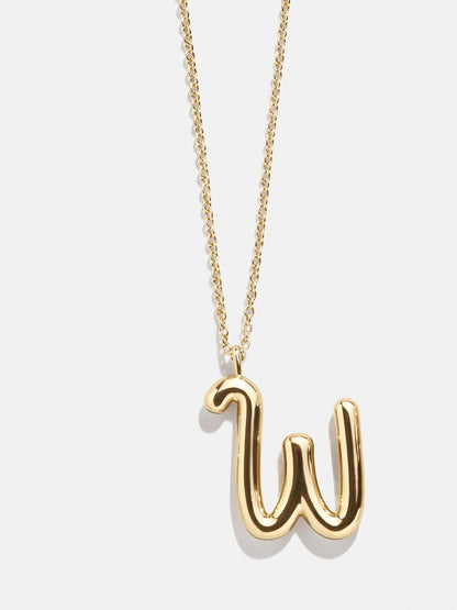 Bubble Script Initial Necklace - Gold