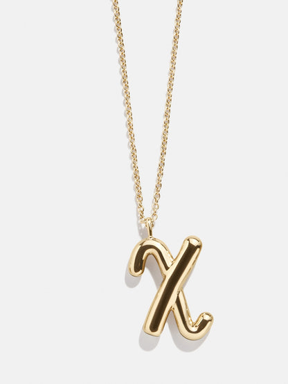 Bubble Script Initial Necklace - Gold
