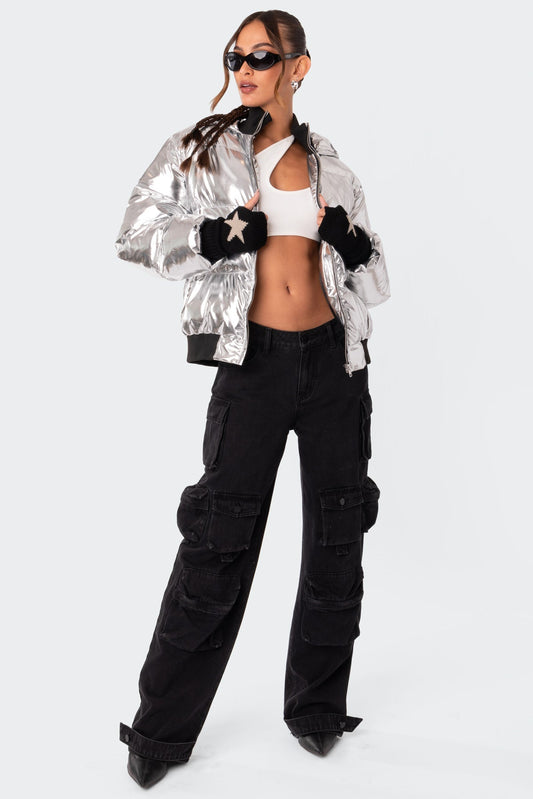 Metallic Hooded Puffer