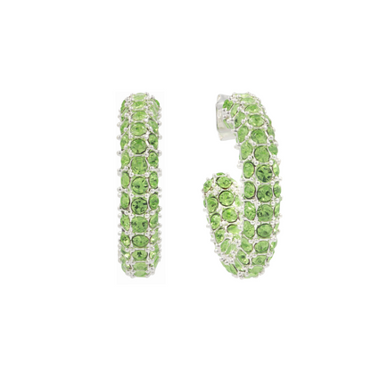 E038 'BOLD CRYSTAL HOOPS