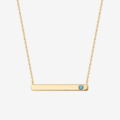 Horizontal Birthstone Bar Necklace