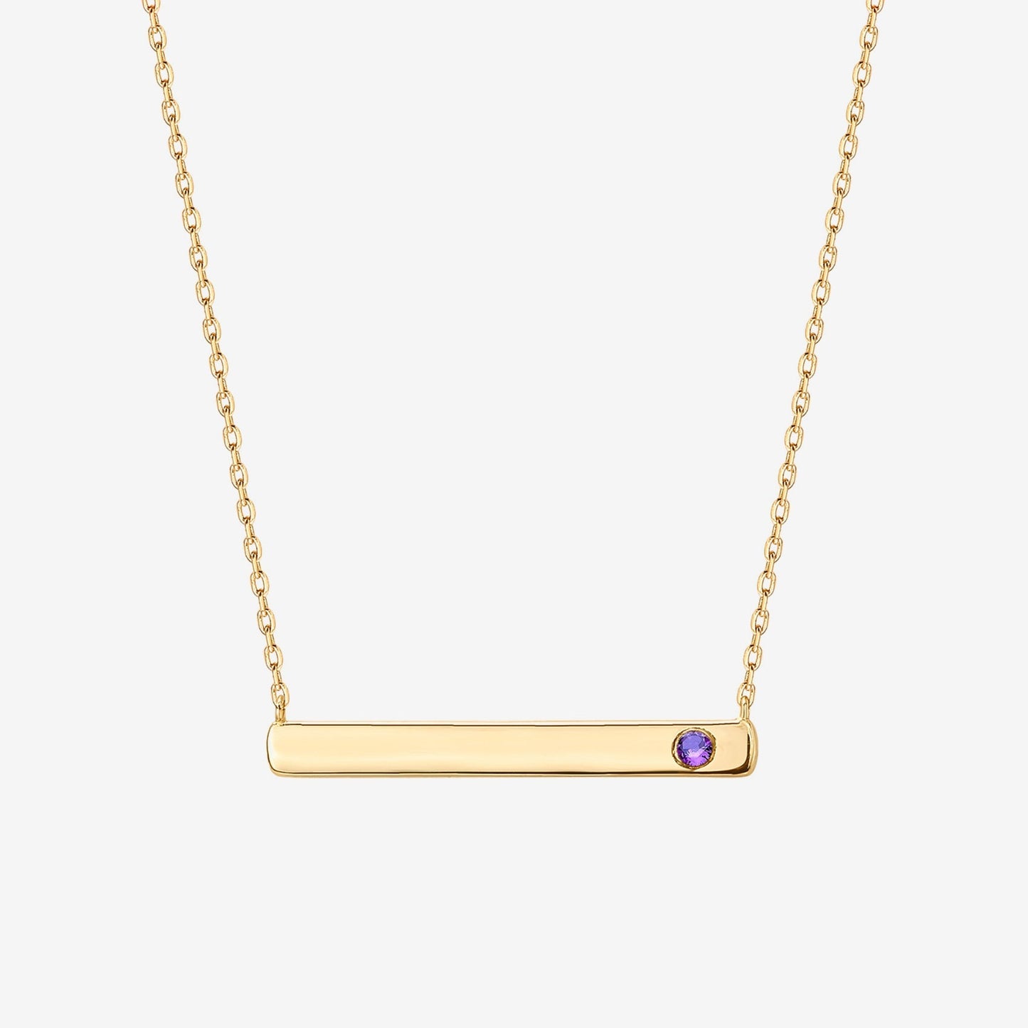 Horizontal Birthstone Bar Necklace