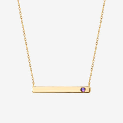 Horizontal Birthstone Bar Necklace
