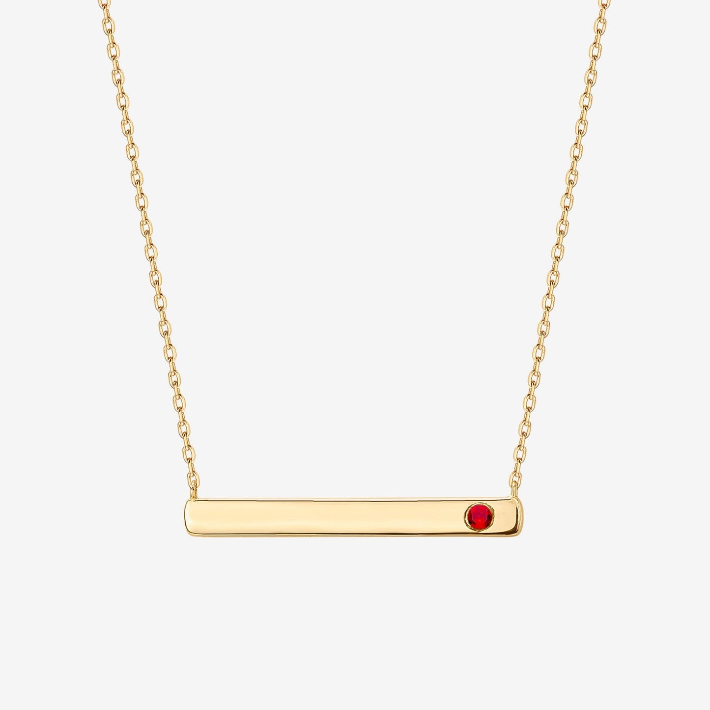 Horizontal Birthstone Bar Necklace