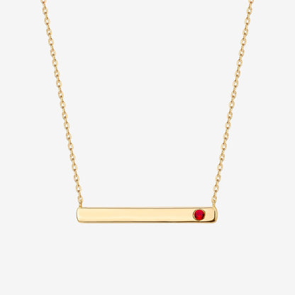 Horizontal Birthstone Bar Necklace