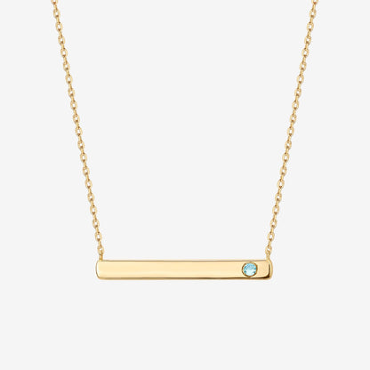 Horizontal Birthstone Bar Necklace