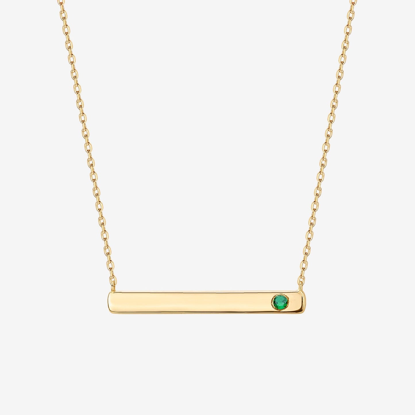 Horizontal Birthstone Bar Necklace