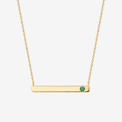 Horizontal Birthstone Bar Necklace