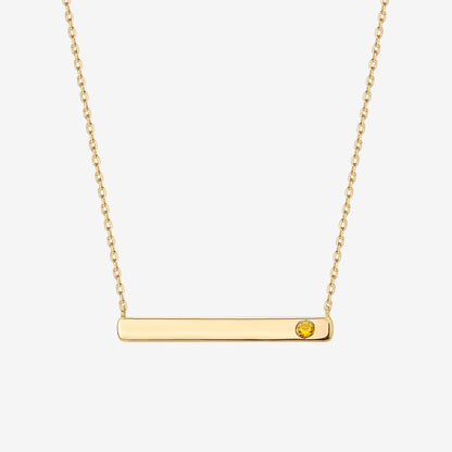 Horizontal Birthstone Bar Necklace