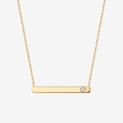 Horizontal Birthstone Bar Necklace