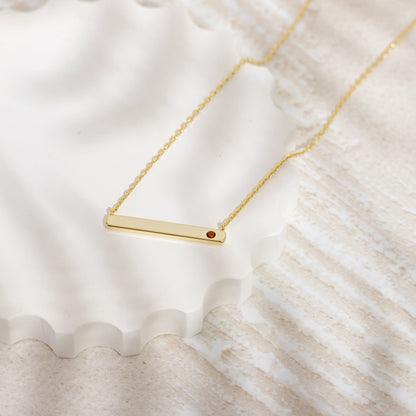 Horizontal Birthstone Bar Necklace