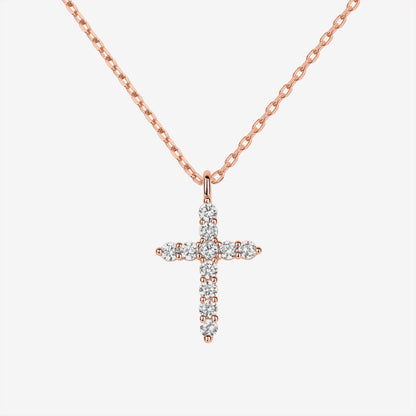 Vermeil Cubic Zirconia Cross Pendant