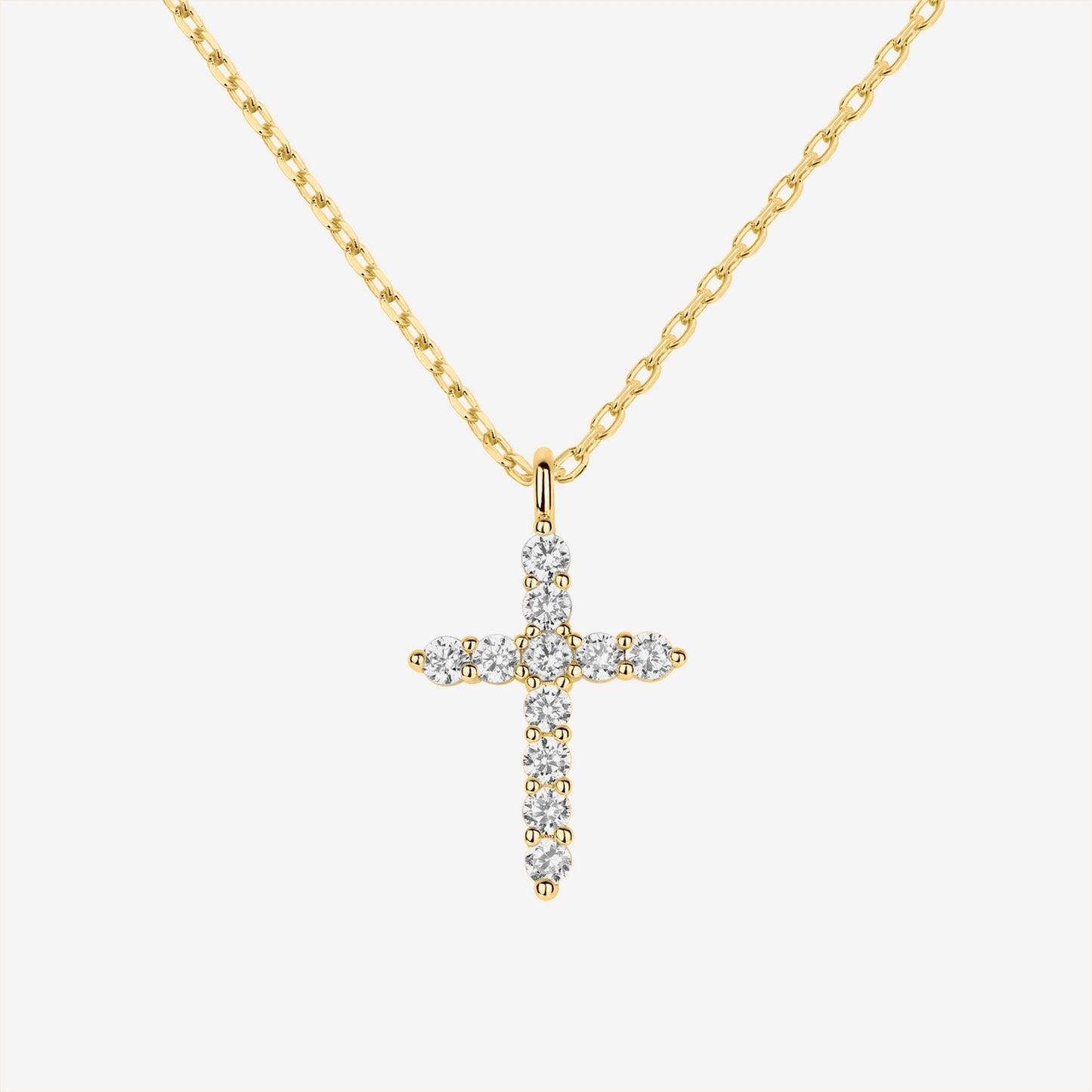 Vermeil Cubic Zirconia Cross Pendant