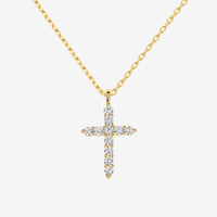 Vermeil Cubic Zirconia Cross Pendant