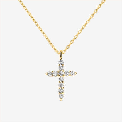Vermeil Cubic Zirconia Cross Pendant