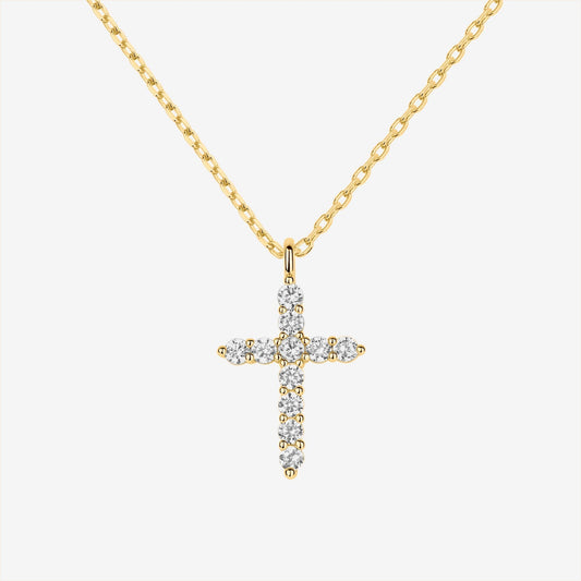 Vermeil Cubic Zirconia Cross Pendant