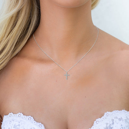 Vermeil Cubic Zirconia Cross Pendant