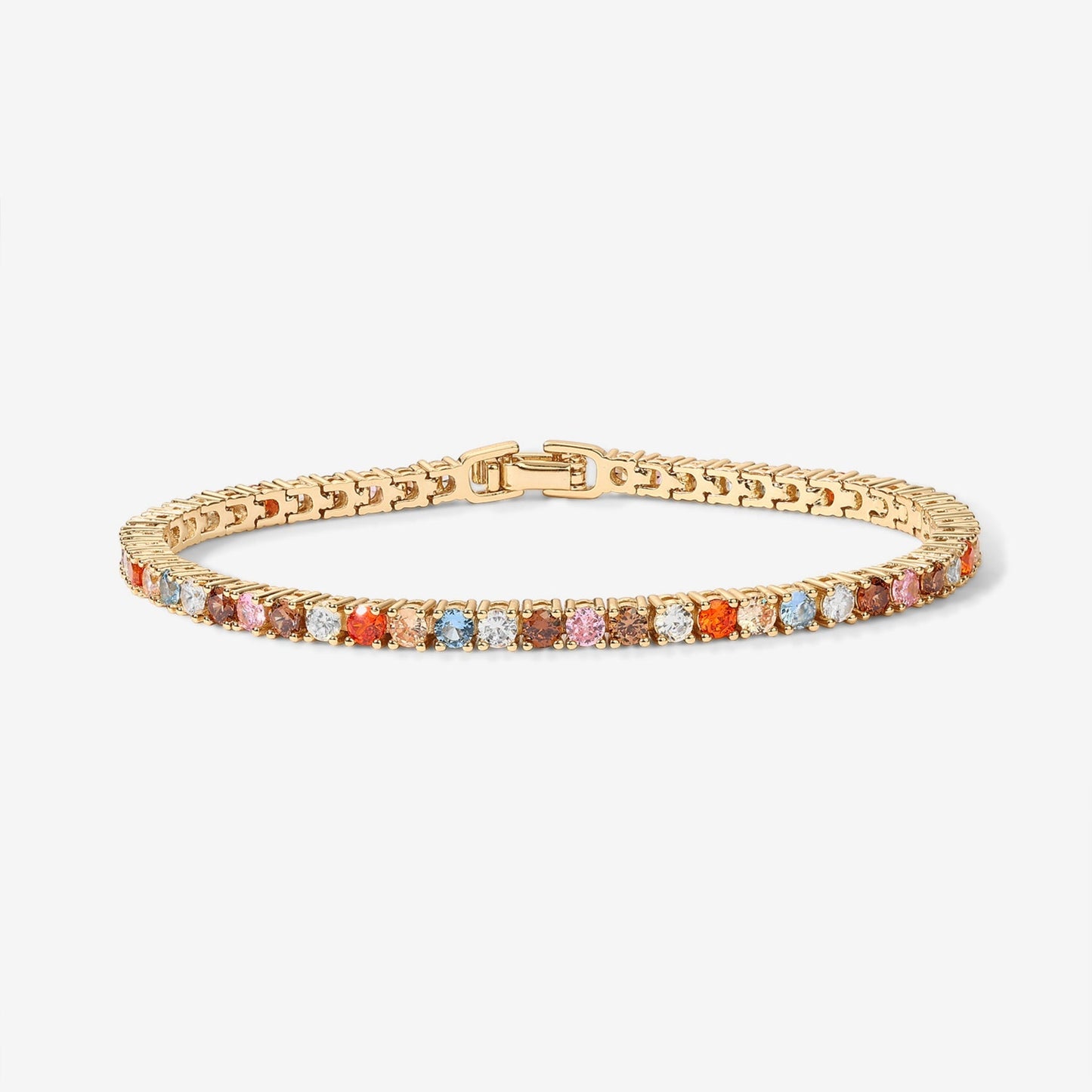Medium Colored Cubic Zirconia Tennis Bracelet