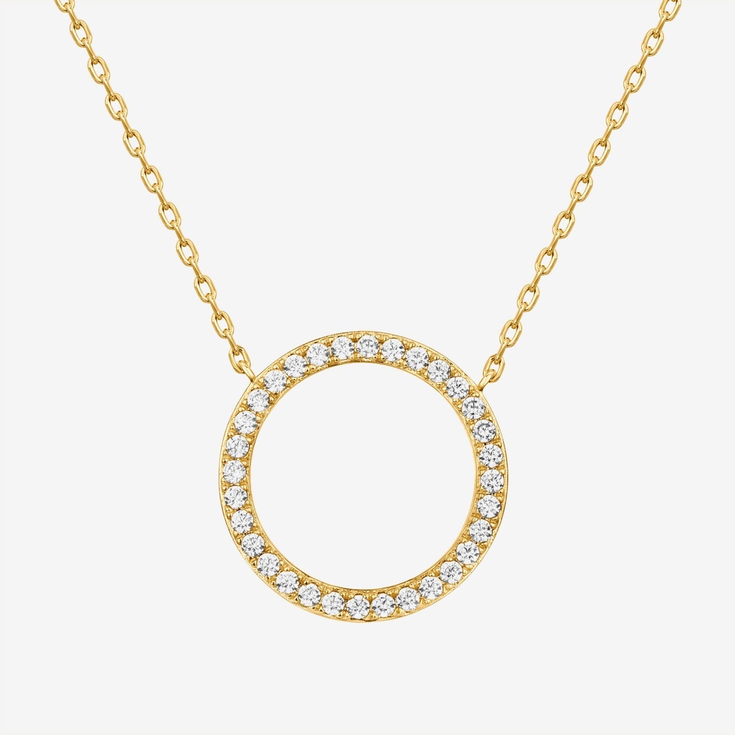 Vermeil Open Circle Pendant Necklace