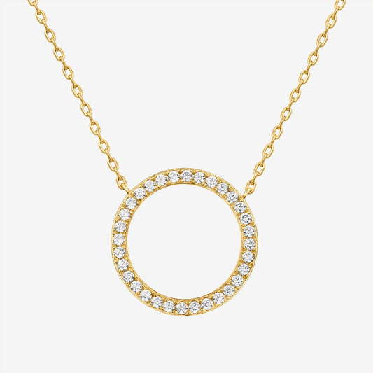 Vermeil Open Circle Pendant Necklace