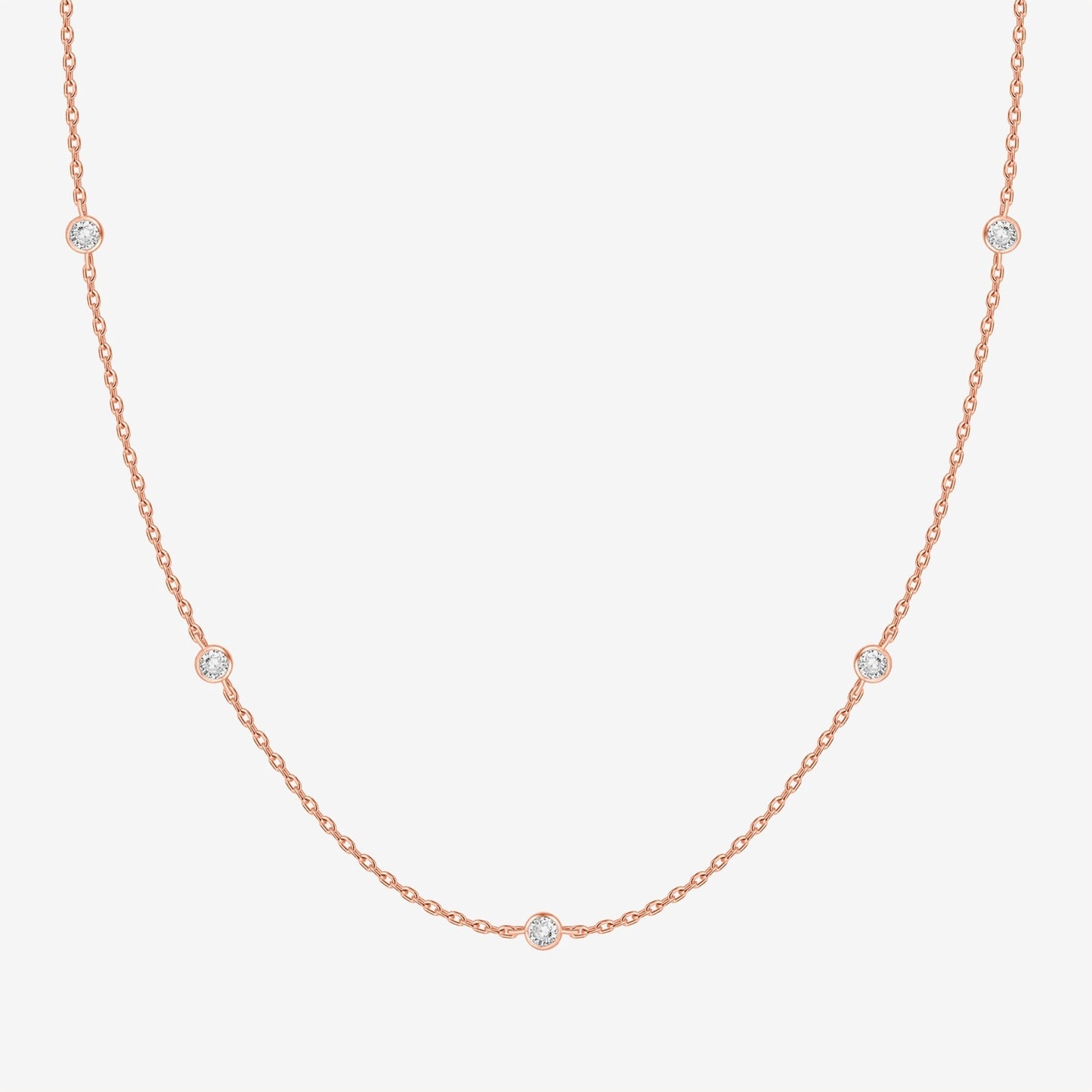 Simulated Diamond Station Necklace