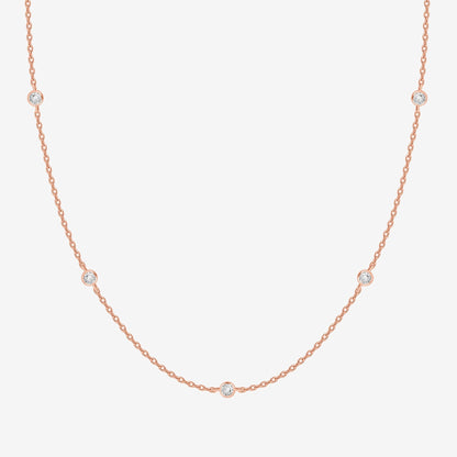 Simulated Diamond Station Necklace