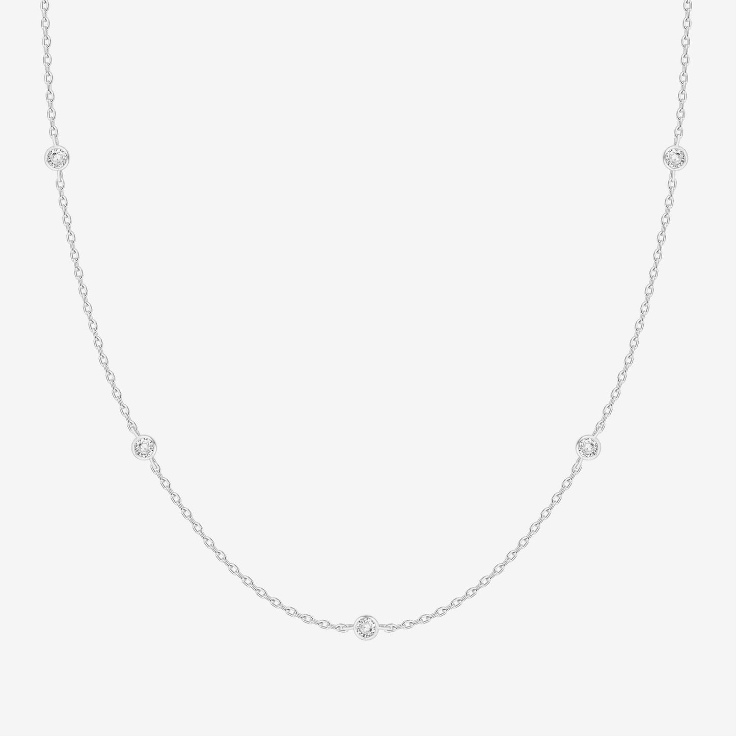 Simulated Diamond Station Necklace