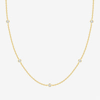 Simulated Diamond Station Necklace