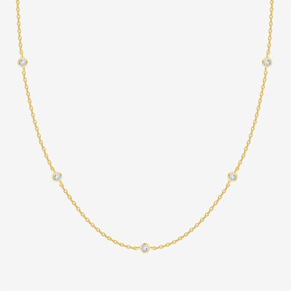 Simulated Diamond Station Necklace