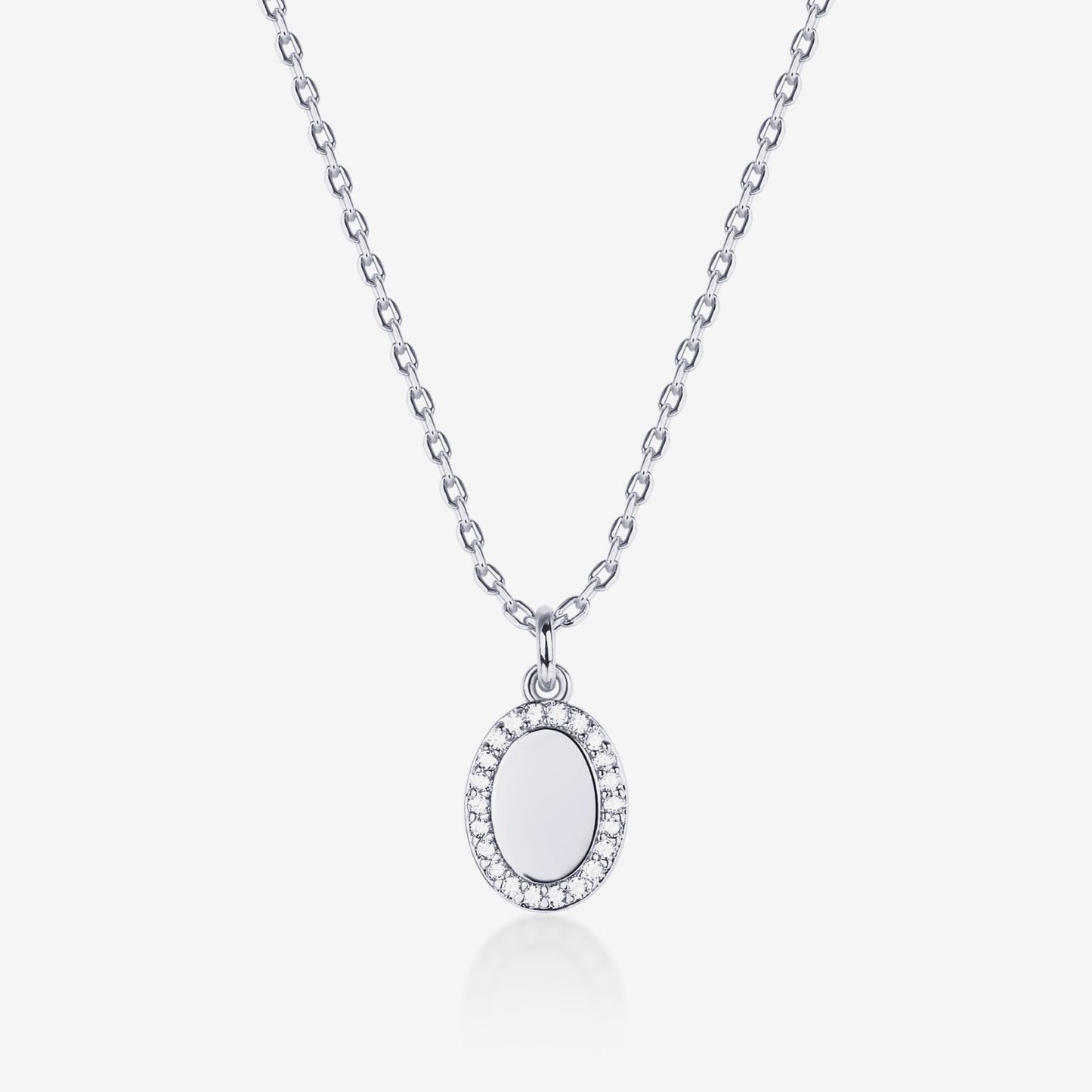 Oval Cubic Zirconia Pendant Necklace