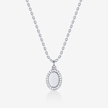 Oval Cubic Zirconia Pendant Necklace