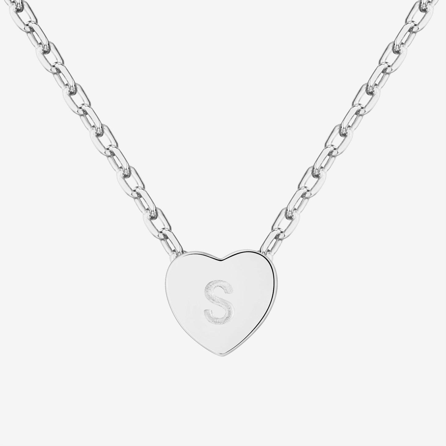 Dainty Heart Initial Necklace