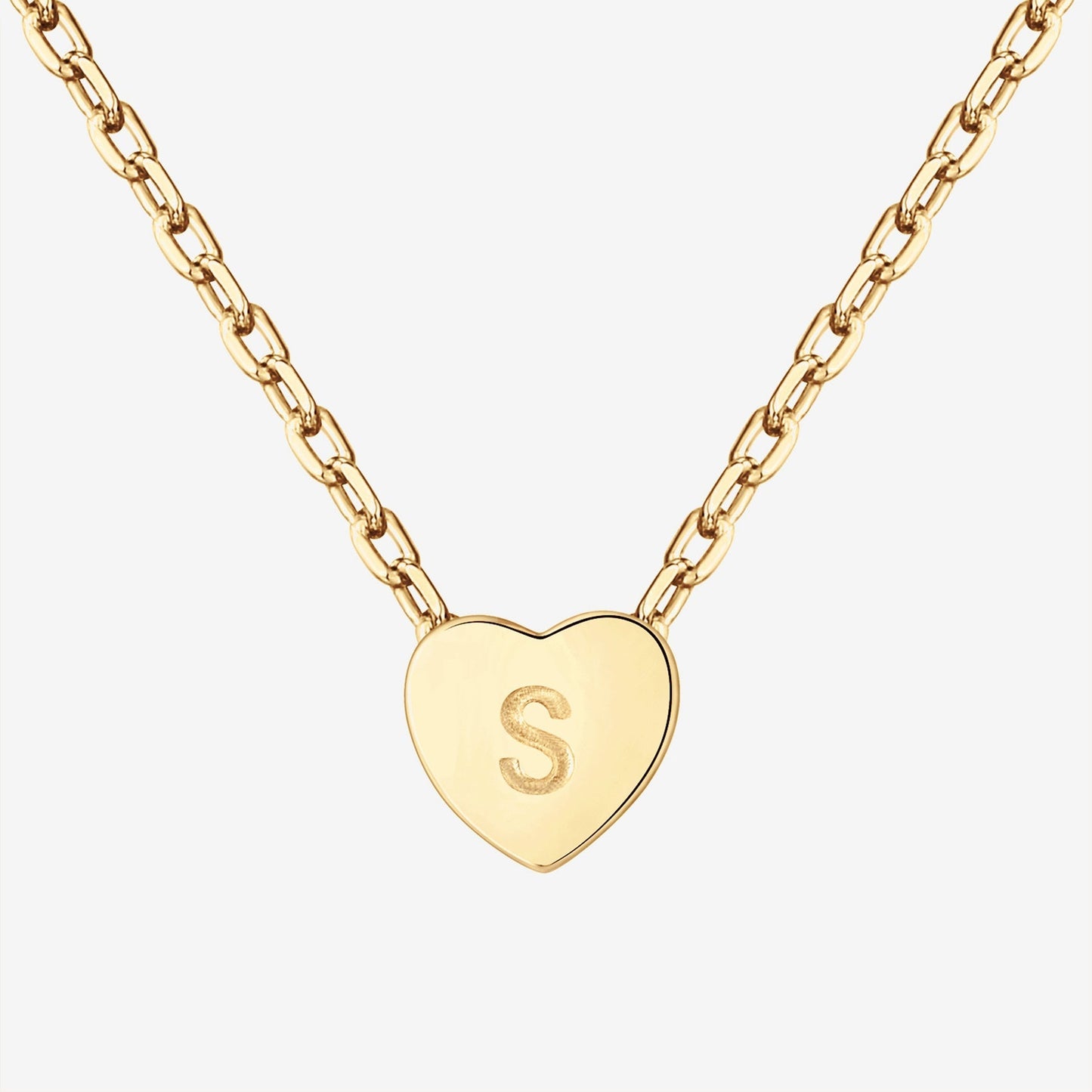 Dainty Heart Initial Necklace