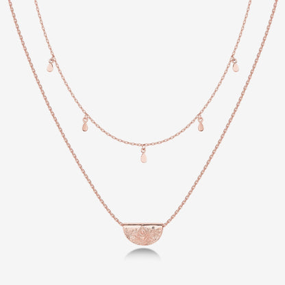 Layered Droplet Station Necklace
